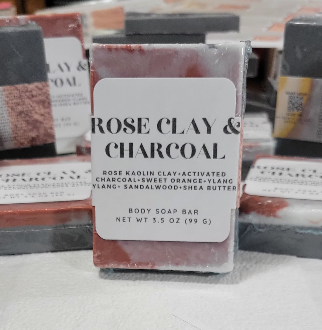 Rose Clay & Activated Charcoal Body Bar